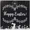 Black & White Happy Easter Bunnies Canvas Wall Art